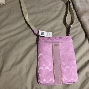 Pink Coach Signature Zip Swingpack